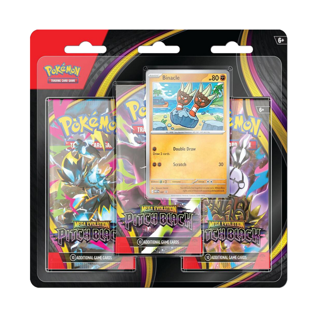 Pokemon TCG - Mega Evolution: Pitch Black 3 Pack Blister (Binacle Promo)